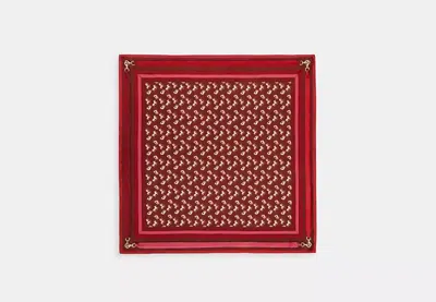 Coach Outlet Horse And Carriage Bag Strap Print Silk Square Scarf In Red