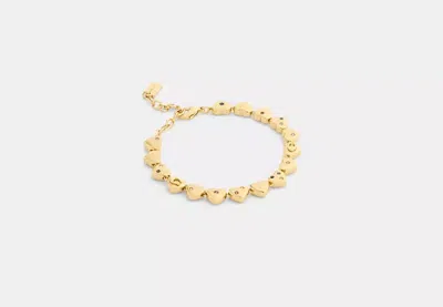 Coach Outlet Heart Linear Bracelet In Gold