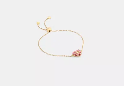 Coach Outlet Pavé Heart Slider Bracelet In Gold