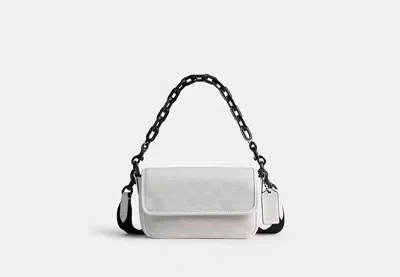 Coach Outlet Charter Flap Crossbody Bag 18 In Signature Canvas In White