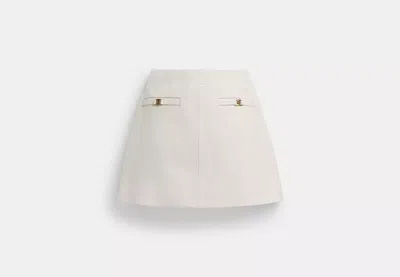 Coach Outlet Heritage C Leather Skirt In White
