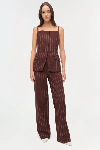 Simkhai Striped-pattern Top In Burgundy