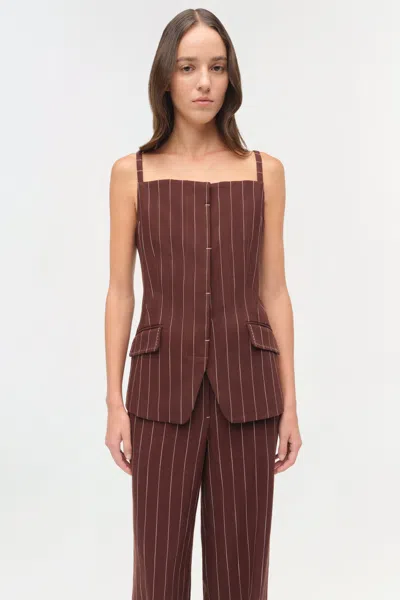 Simkhai Striped-pattern Top In Burgundy
