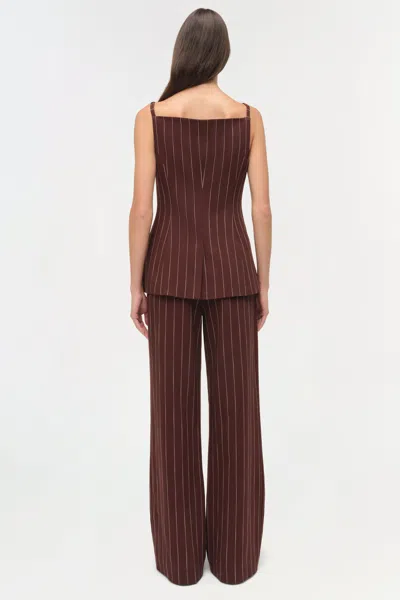 Simkhai Striped-pattern Top In Burgundy