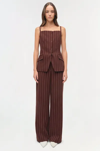 Simkhai Striped-pattern Top In Burgundy
