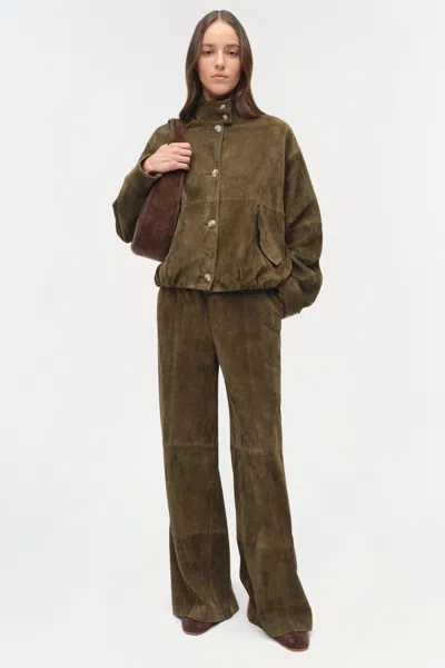 Simkhai Women's Albie Suede Pant In Ivy In Green