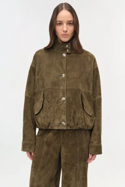 Simkhai Women's Albie Suede Pant In Ivy In Green