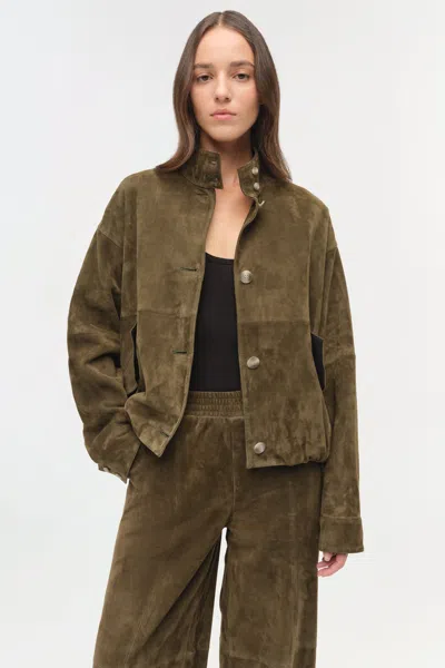 Simkhai Women's Albie Suede Pant In Ivy In Green