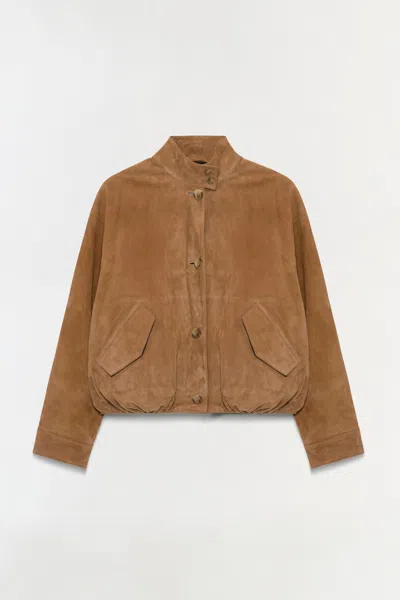 Simkhai Women's Marley Suede Jacket In Camel In Brown