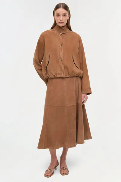 Simkhai Women's Marley Suede Jacket In Camel In Brown