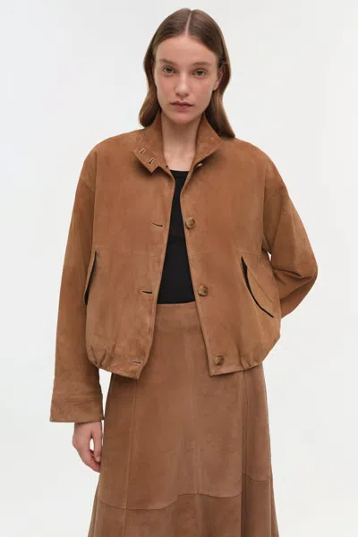 Simkhai Women's Marley Suede Jacket In Camel In Brown