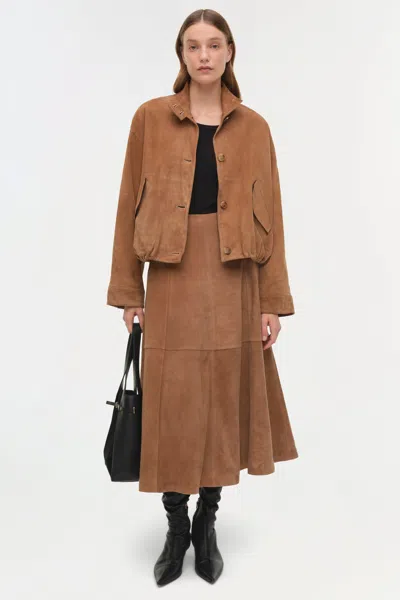 Simkhai Women's Marley Suede Jacket In Camel In Brown