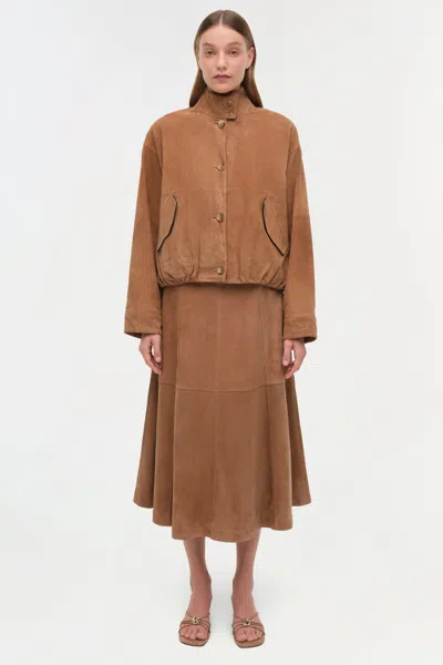 Simkhai Women's Marley Suede Jacket In Camel In Brown