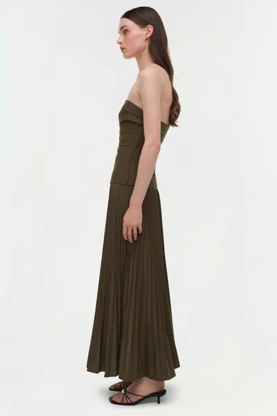 Simkhai Women's Arie Strapless Cotton Bustier Midi Dress In Fern In Green