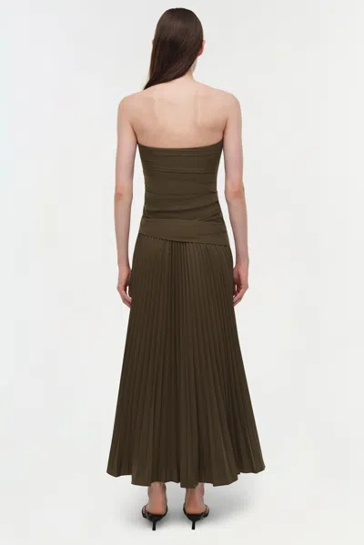 Simkhai Women's Arie Strapless Cotton Bustier Midi Dress In Fern In Green
