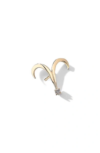 Lana 14k Gold Half Pair Solo Zodiac Stud Earring In Gold