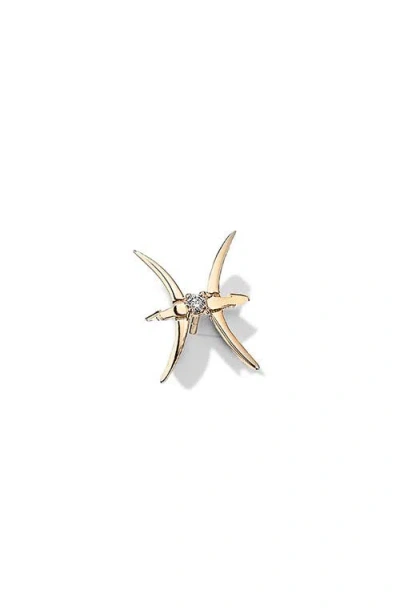 Lana 14k Gold Half Pair Solo Zodiac Stud Earring In Gold