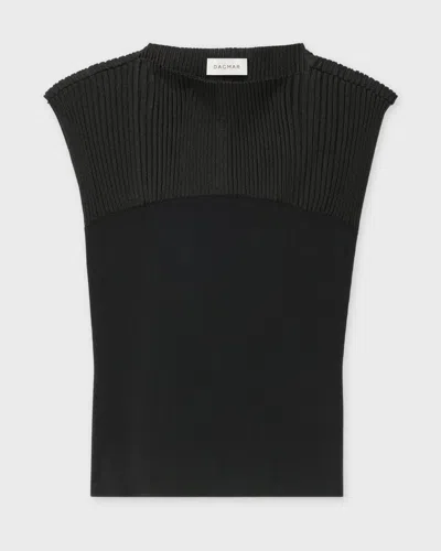 Dagmar Top Contrast Knit In Black