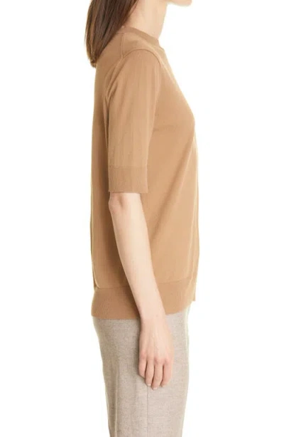 Lafayette 148 New York Knit Crepe Top In Brown