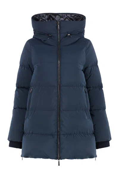 Moorer Carinzia Hooded Down Jacket In Blue