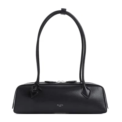 Alaïa Womens Noir Le Teckel Branded-tag Leather Shoulder Bag In Black