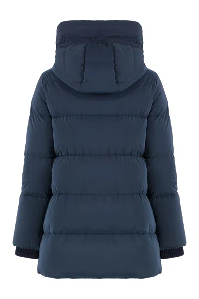 Moorer Carinzia Hooded Down Jacket In Blue
