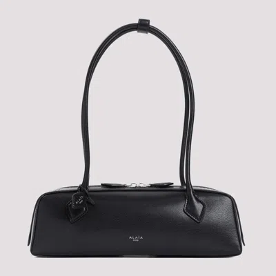 Alaïa Womens Noir Le Teckel Branded-tag Leather Shoulder Bag In Black
