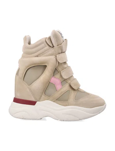 Isabel Marant High Top Sneakers Panel Detailing Contrast Sole In Brown
