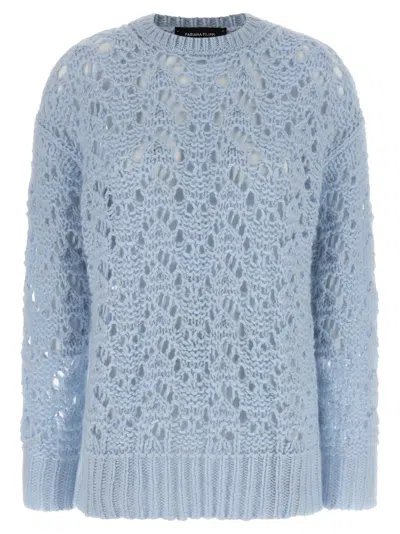 Fabiana Filippi Openwork Sweater Sweaters And Cardigans Light Blue In Blue