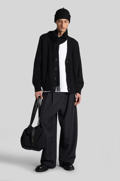Studio Nicholson Trey Sn-1498 Cardigan In Black Polyamide In Black
