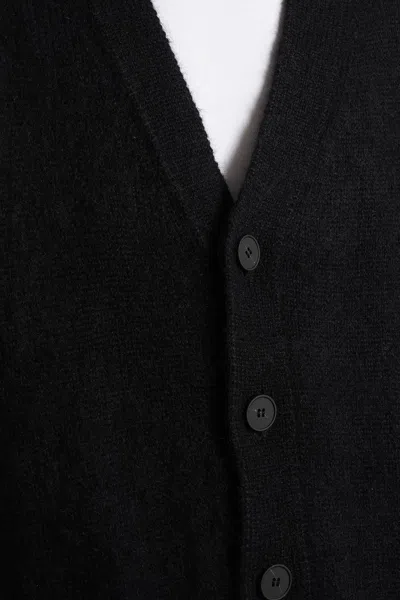 Studio Nicholson Trey Sn-1498 Cardigan In Black Polyamide In Black