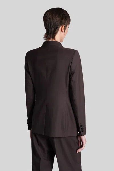 Tagliatore Wool-blend Double-breasted Blazer In Brown