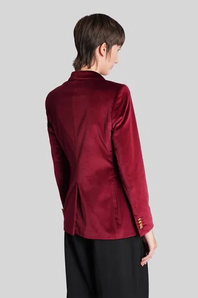 Tagliatore J-parigi10b Blazer In Bordeaux Velvet In Red