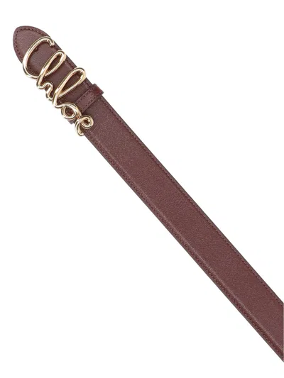 Chloé Iconic Leather Belt In Brown
