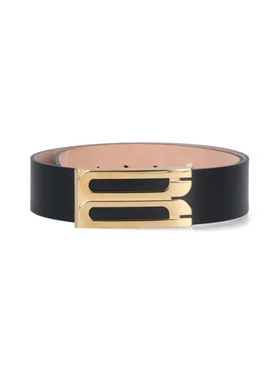 Victoria Beckham Adjustable Length Belts Smooth Finish Design In Black