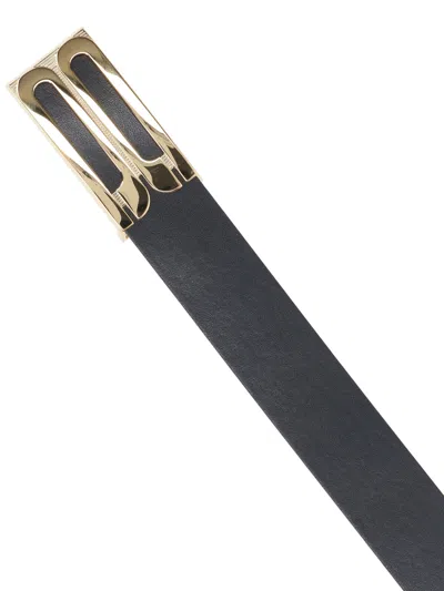 Victoria Beckham Adjustable Length Belts Smooth Finish Design In Black