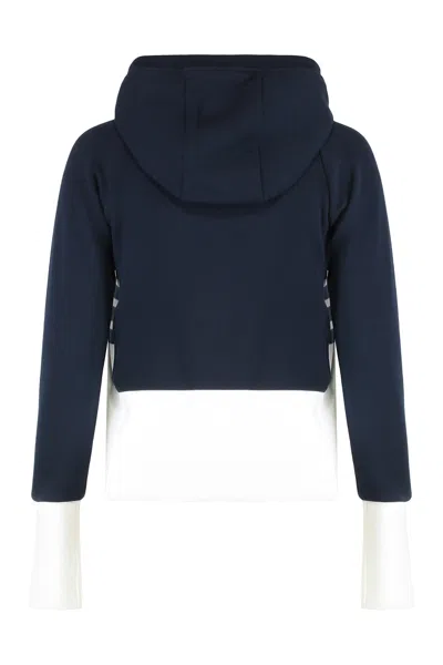 Thom Browne Short Hoodie With Zipper In Blue