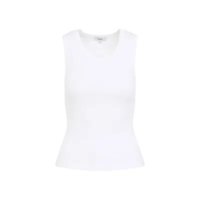 Agolde Poppy Ribbed Tank Top Round Neck In White