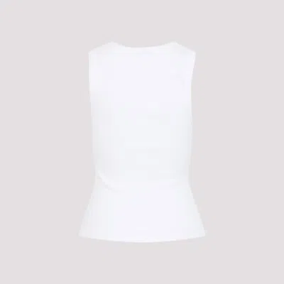 Agolde Poppy Ribbed Tank Top Round Neck In White