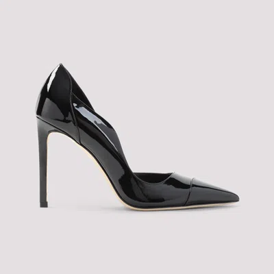 Jimmy Choo Brigitte Black Pumps With Thin Heel In Shiny Leather Woman