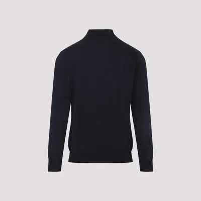 Kiton Classic Black Polo T-shirt With Buttoned Placket In Black