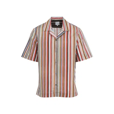 Paul Smith Short Sleeve Regular Fit Striped Shirt In Multi