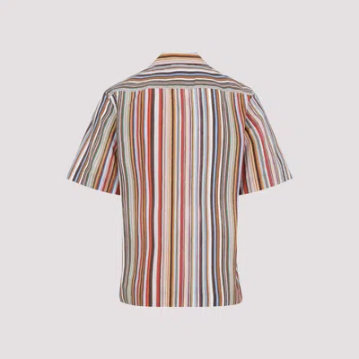 Paul Smith Short Sleeve Regular Fit Striped Shirt In Multi