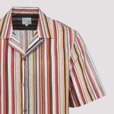 Paul Smith Short Sleeve Regular Fit Striped Shirt In Multi