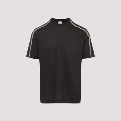 Paul Smith Stripe Tape Detail Crew Neck Tshirt In Black