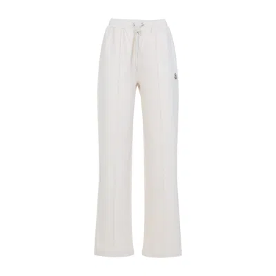 Moncler Straight Leg Sweat Trousers Side Pockets In White
