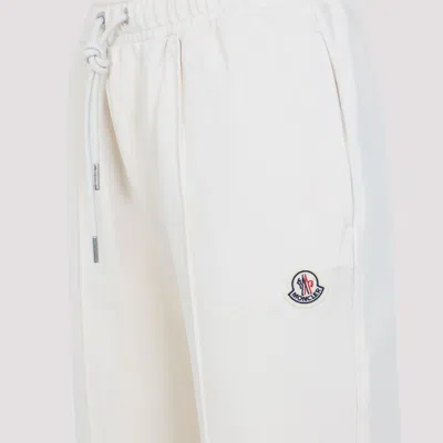 Moncler Straight Leg Sweat Trousers Side Pockets In White