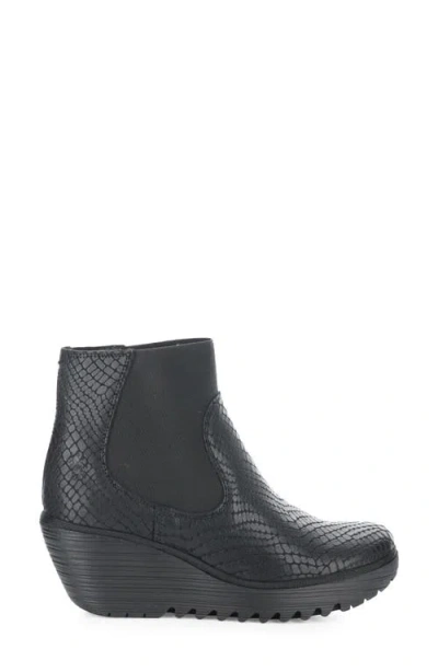 Fly London Yade Wedge Bootie In Black