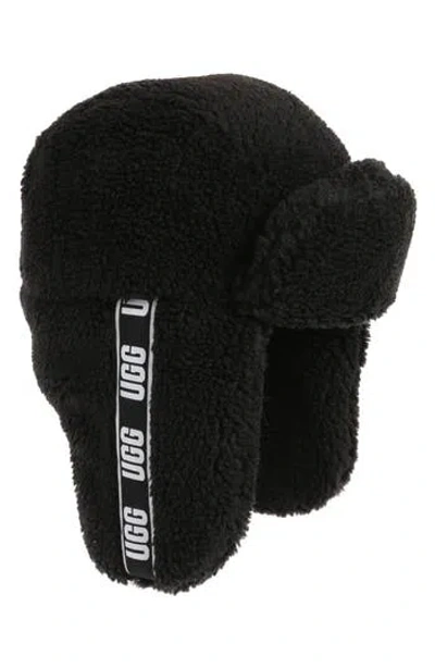 Ugg Sherpa Puff Trapper Hat In Black