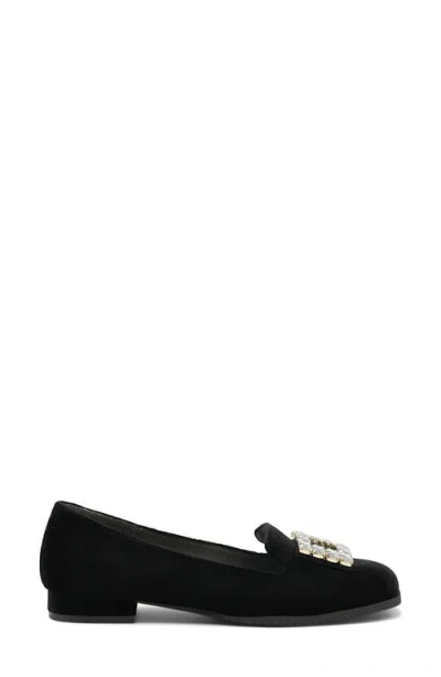 Adrienne Vittadini Vickee Embellished Velvet Loafer In Black